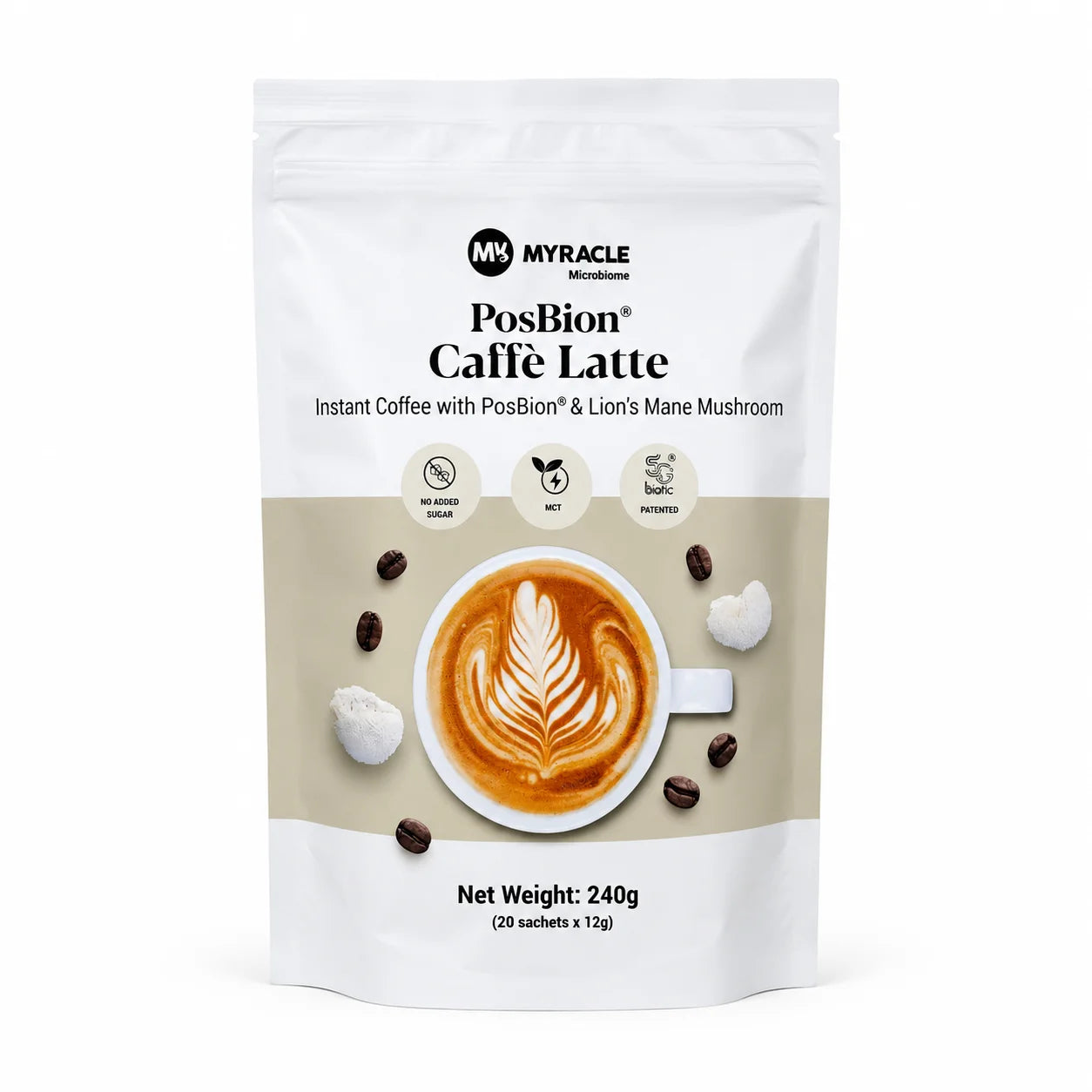 PosBion® Caffe Latte 後生元拿鐵咖啡 12g × 20包 ｜後生元日常腸道健康支持