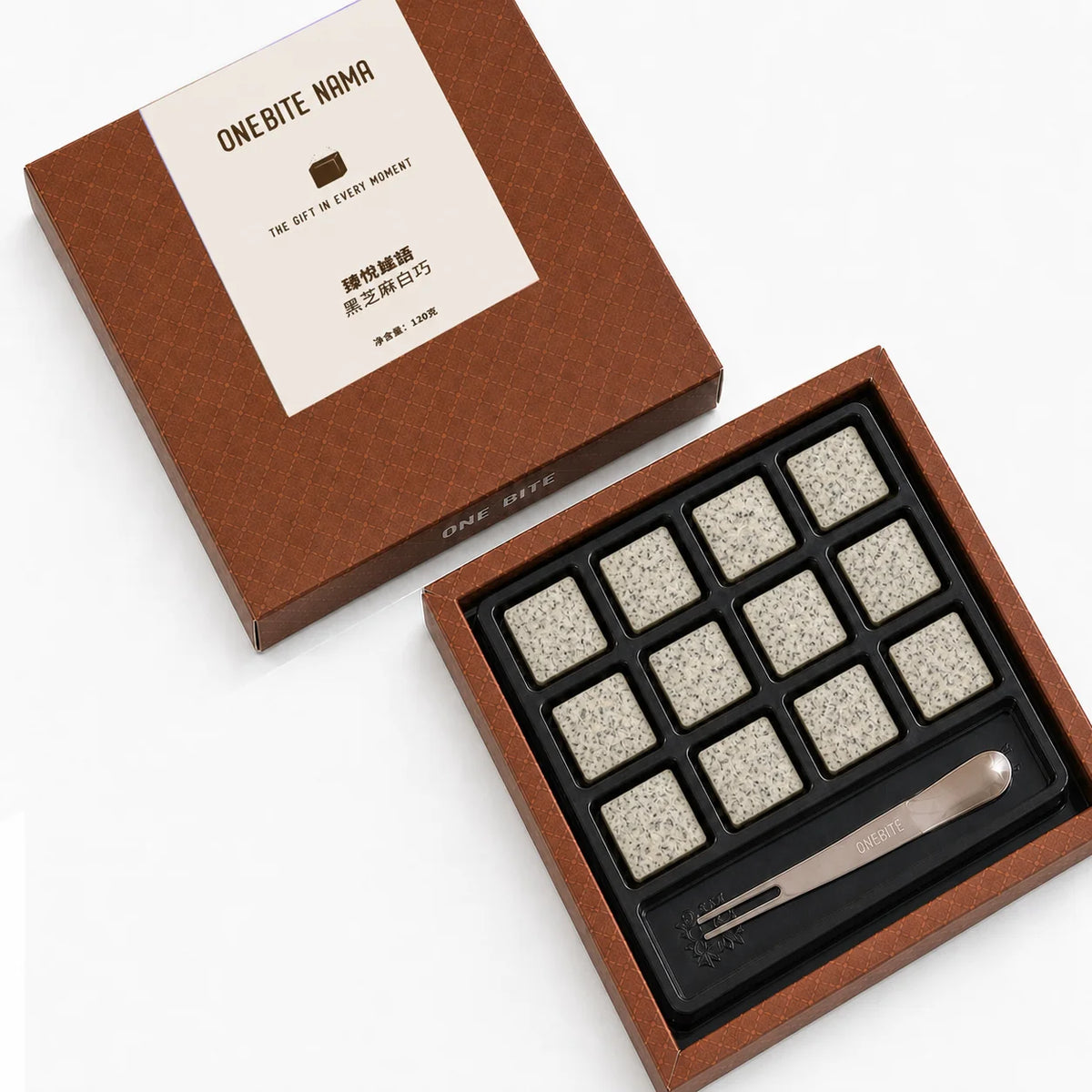 OneBite 黑芝麻白巧手工生朱古力 120g｜LYT