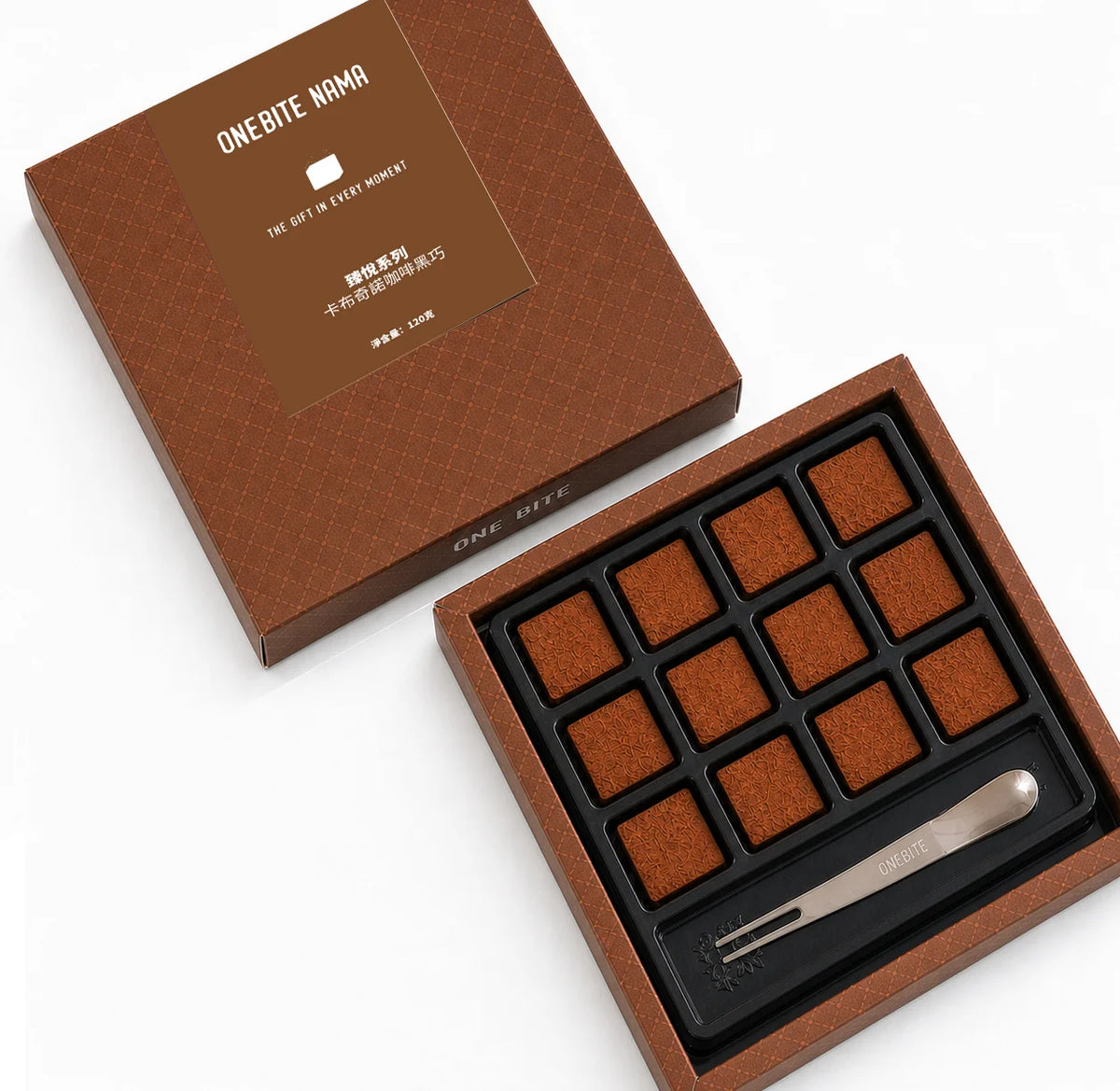 OneBite 54% 卡布奇諾咖啡黑巧手工生朱古力｜120g・12粒